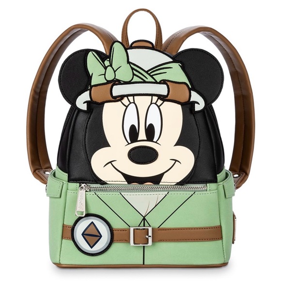 Loungefly Handbags - Disney Parks Loungefly Minnie Mouse Safari  Backpack - Mint Green and Brown